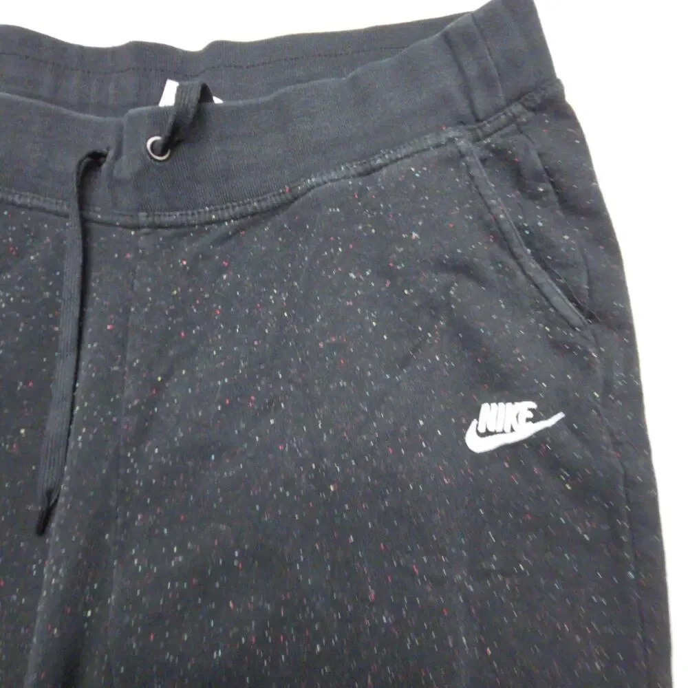 Nike Womens Black Rainbow Speckled Hoodie Jogger Set XL Cotton Blend Casual